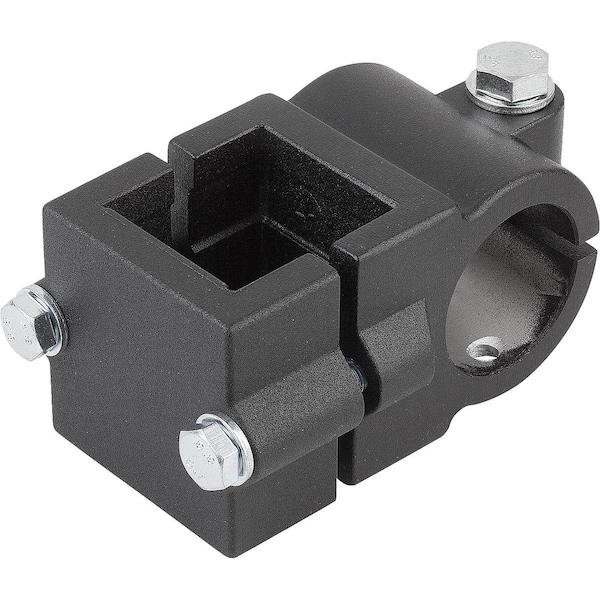 Tube Clamp 4-Way Flat For Linear Actuator Form:A, A=30, Type=30, Aluminum Blk, Comp:Steel